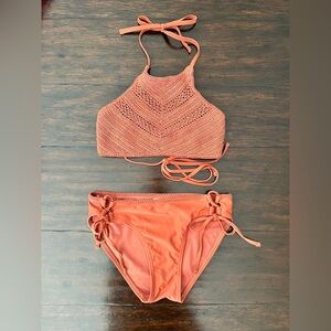 Target Xhilaration Terracotta Burnt Orange Crochet Boho Bikini Set